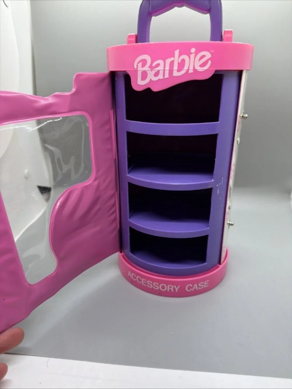 Barbie Accessory Case Vintage 1992 Cylinder Drawers Pink Purple